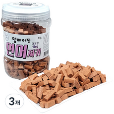 멍메이징 강아지 소프트 간식, 연어, 1kg, 3개