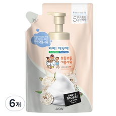 아이깨끗해 너리싱케어 보들보들 거품샤워 바디워시 리필 화이트 부케향, 650g, 6개