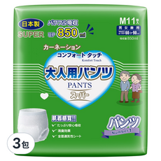 康乃馨 健護成人照護褲 機能型 M號 11片3包裝, 強力吸收, 透氣舒適, 行動自如, 11片, 3包, M