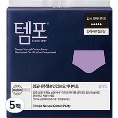템포 내추럴 순면 입는 오버나이트, Free Size, 5개입, 5개