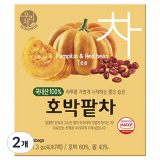 우리차 호박팥차, 1.3g, 40개입, 2개
