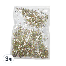 비즈라이프 MC컷크리스탈 논핫픽스 플랫백 네일스톤 크리스탈 AB ss12 3.0-3.2mm 1440p, 3개