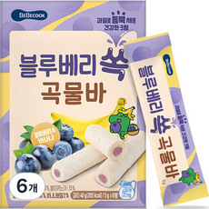 베베쿡 블루베리 쏙 곡물바 5g x 8p, 블루베리맛, 40g, 6개