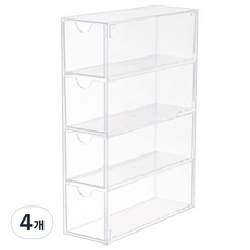카카스 아크릴 4단 정리함 KN-A4015, 투명, 4개