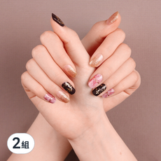 VAVACOCO 美甲貼 Star Sign One Set, 黑金粉色大理石 美甲貼紙, 2組