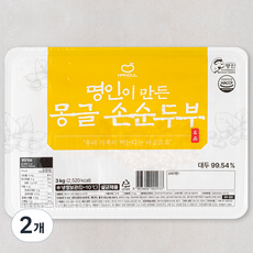한둘 명인이 만든 몽글 손순두부, 3kg, 2개