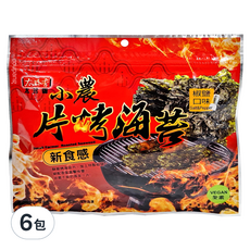太珍香 小農片烤海苔，椒鹽口味，酥脆烤海苔片，全素, 30g, 6包