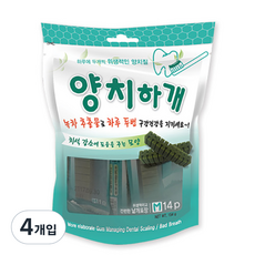 양치하개 강아지 양치껌 14p, 녹차, 4개입