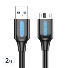 벤션 USB3.0 A to 마이크로 B 고속 케이블, 2개, 1m