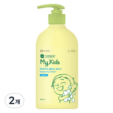 그린핑거 아동용 마이키즈 플러스 미세먼지 클렌징 저자극 워시 복숭아향, 2개, 500ml