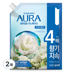 아우라 초고농축 섬유유연제 프레시릴리 리필, 2개, 2.3L