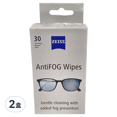 ZEISS 蔡司防霧拭鏡紙, 30入, 單獨包裝, 清潔和防霧功能, 2盒