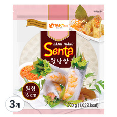 타이키 월남쌈 원형 16cm, 300g, 3개
