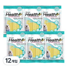 덴탈헬스 강아지 펀 데일리 덴탈껌, 치즈맛, 60g, 12개 치즈맛, 12개입