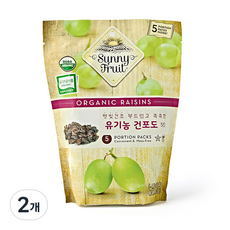 써니후르츠 유기농 건포도 파우치 5p, 250g, 2개