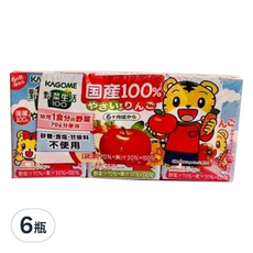 KAGOME 可果美 幼兒綜合蔬菜&蘋果汁100ml*6瓶，寶寶健康飲品首選, 100ml