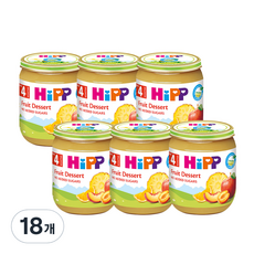 HiPP 喜寶 有機水果瓶裝副食品, 蘋果+杏+桃+菠蘿混合口味, 18個, 125g