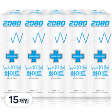 2080 덴탈크리닉 뉴샤이닝 화이트 치약, 140g, 15개