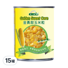 統一生機 金黃甜玉米粒, 190g, 15罐