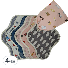 위즐리 임산부 면 무방수 생리대 중형 25cm 6종 + 파우치 세트, 4세트
