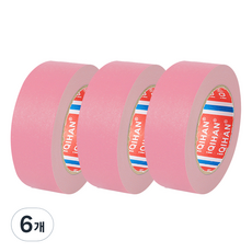 다다 칼라 마스킹 종이테이프 30mm x 15m, 핑크, 6개
