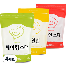 소다스쿨 베이킹소다1kg + 구연산1kg + 과탄산소다1kg 세트, 4세트