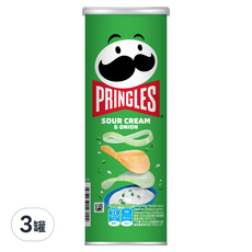 PRINGLES 品客 洋芋片，香濃洋蔥口味，酥脆口感, 102g, 3罐