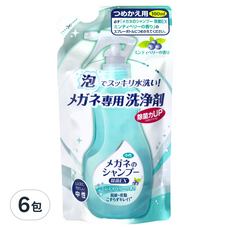 SOFT99 眼鏡除菌清潔液補充包 160ml, 清涼藍莓, 6包