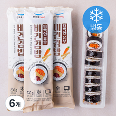 한우물 유부비건김밥 (냉동), 230g, 6개