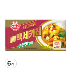 오뚜기 백세카레 고형 순한맛, 200g, 6개