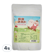 粥寶寶 寶寶純豬肉鬆, 無防腐劑 無味精 無澱粉, 適合1歲以上寶寶, 100g, 4包