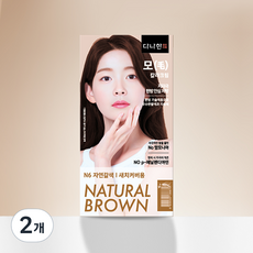 다나한 모 칼라크림 염색제, N6 자연갈색, 2개