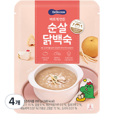 베베쿡 바르게 만든 순살 닭백숙, 200g, 4개