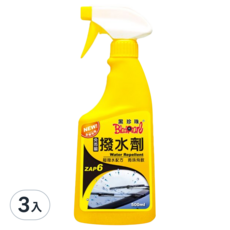黑珍珠 玻璃撥水劑, 500ml, 3入組 - 超撥水配方，免雨刷，汽車玻璃清潔保養, 3入