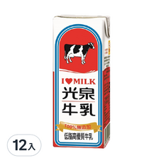 光泉 低脂保久乳 200ml*12入裝，方便攜帶，補充鈣質，健康美味，全家大小都適合, 12入