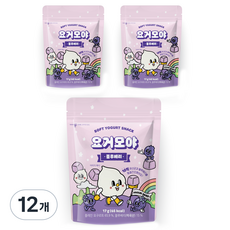 요거모야 유아용 동결건조 큐브 요거트볼, 블루베리, 17g, 12개