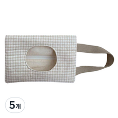 연시네 누빔 물티슈 케이스 파우치 17 x 25 cm, 5개, 베이지