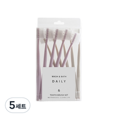 생활소담 데일리 심플 칫솔 핑크 5p + 베이지 5p, 5세트, 10개입
