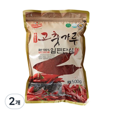 23년산 햇고추 일편단심 태양초 고춧가루, 500g, 2개