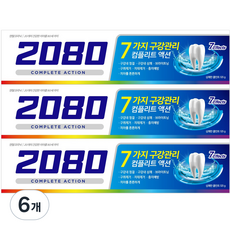 2080 컴플리트액션 쿨민트향 치약, 120g, 6개