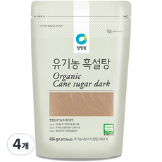 청정원 유기농 흑설탕, 454g, 4개