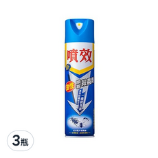 噴效 油性噴霧殺蟲劑, 600ml, 3瓶