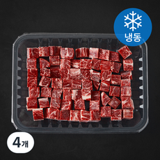 미국산 우목심 사각큐브 (냉동), 4개, 500g