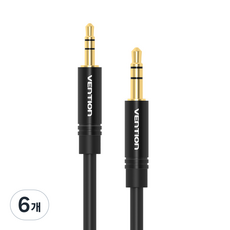 벤션 3.5mm to 2.5mm AUX 음향 오디오 스피커 케이블 1m, 블랙, 6개