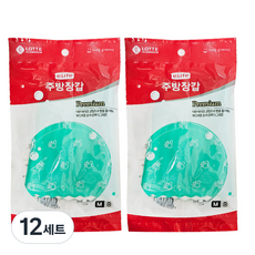 롯데이라이프 주방장갑, 그린, 중(M), 12개