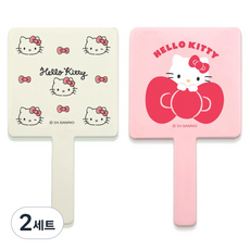 뷰티홈 산리오 헬로키티 미니 손거울 2종 세트, 연핑크(미니), 아이보리(패턴 미니), 2세트