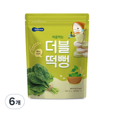 베베쿡 처음먹는 더블떡뻥 30g, 백미 + 시금치 혼합맛, 6개