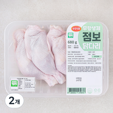 한강식품 무항생제 인증 점보닭다리, 680g, 2개