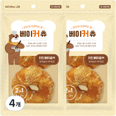 네츄럴랩 베이커 츄 강아지간식, 치킨 베이글 M, 120g, 4개