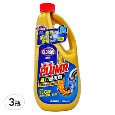 CLOROX 高樂氏 強力水管通渠劑, 15分鐘溶解毛髮 946ml, 3瓶